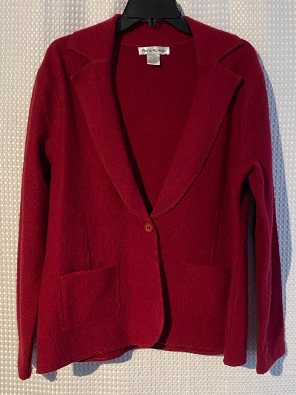 Rena Rowan Vintage Wool Sweater Blazer Jacket L Minimalist Career Chic